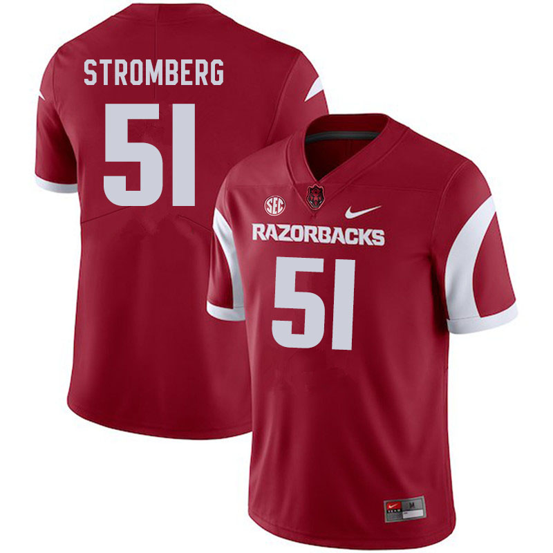 Men #51 Ricky Stromberg Arkansas Razorbacks College Football Jerseys Sale-Cardinal